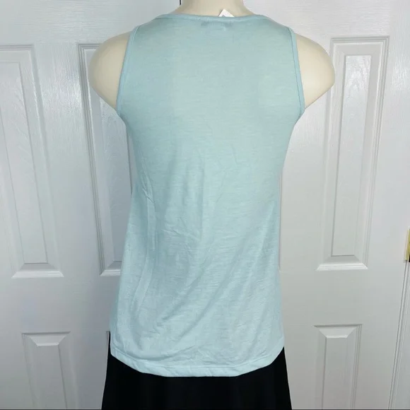 BEACHY AVON MARK top lightweight sleeveless tie front green tank top bohemian M - Picture 5 of 9